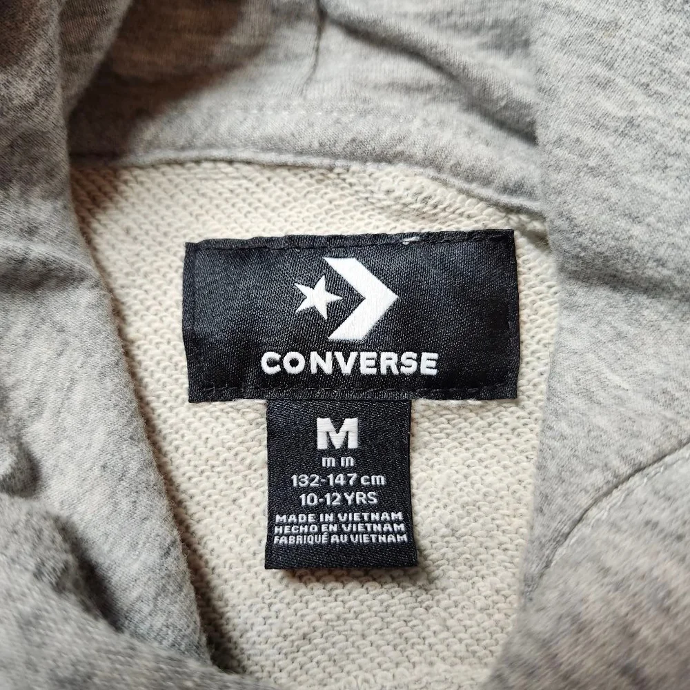 Boys Converse Gray Blue Graphic Hoodie M
